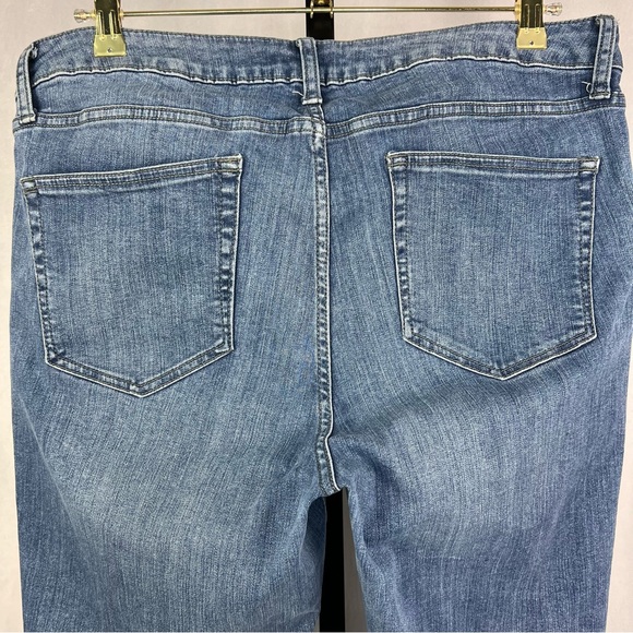 Daily Ritual Girlfriend Jeans Womens Plus 32 Blue Mid Rise Stretch Cropped Denim - Picture 4 of 10